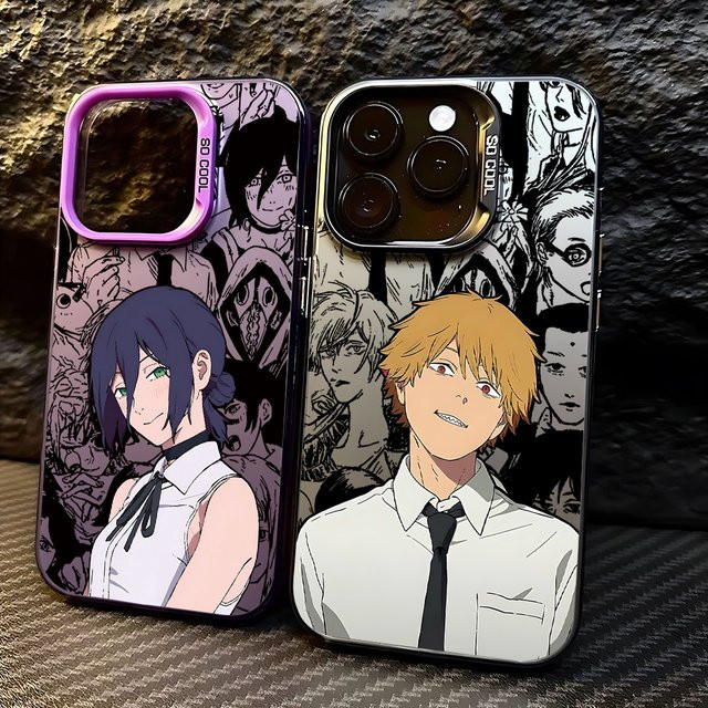 Anime Chainsaws Man Handyhülle für Xiaomi Redmi Note 7 8 9 9S 10 11 12 13 14 15 Pro Plus 4G 5G matte Sturzsichere Rückabdeckung in Multicolour - Bild 1