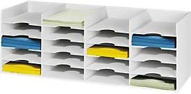 Paperflow Sortierstation für Schränke aus Polystyrol, DIN A4, 20 Fächer, Weiß, B: 89,7 cm, T: 30,4 cm, H: 31,3 cm - Bild 1