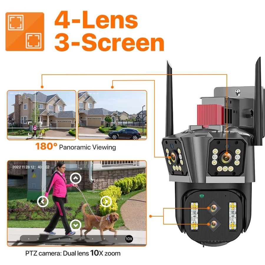 Wonsdar PTZ WiFi Kamera mit Auto Tracking, HD IP Überwachungskamera für Outdoor mit smarter Nachtsicht in Schwarz - Bild 3