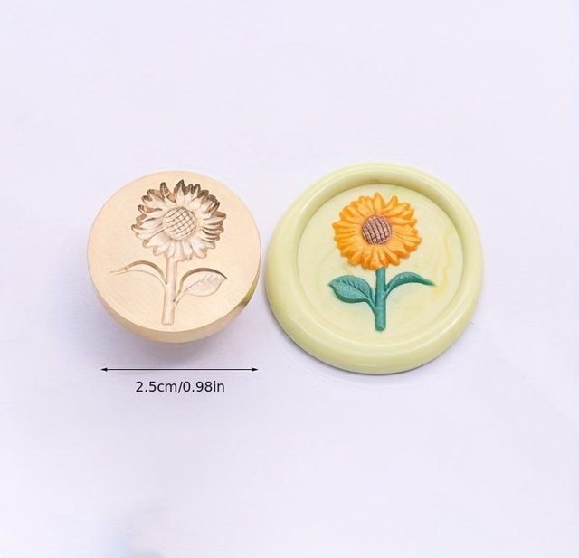 SZ-Damai Lackstempel Messingköpfe Botanische Serie Sunflowers Reliefform Multicolour - Bild 1
