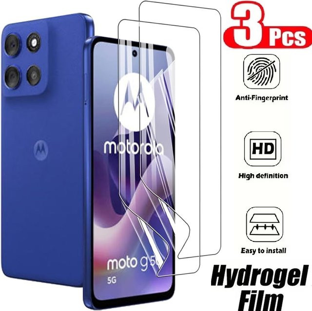 3 Stück Hydrogel-Displayschutzfolie für Motorola G86 G84 G82 G72 G73 G75 G77 G67 G64 G60S G56 G55 G54 G53 G52 G45 G42 G41 G35 in Transparent - Bild 1