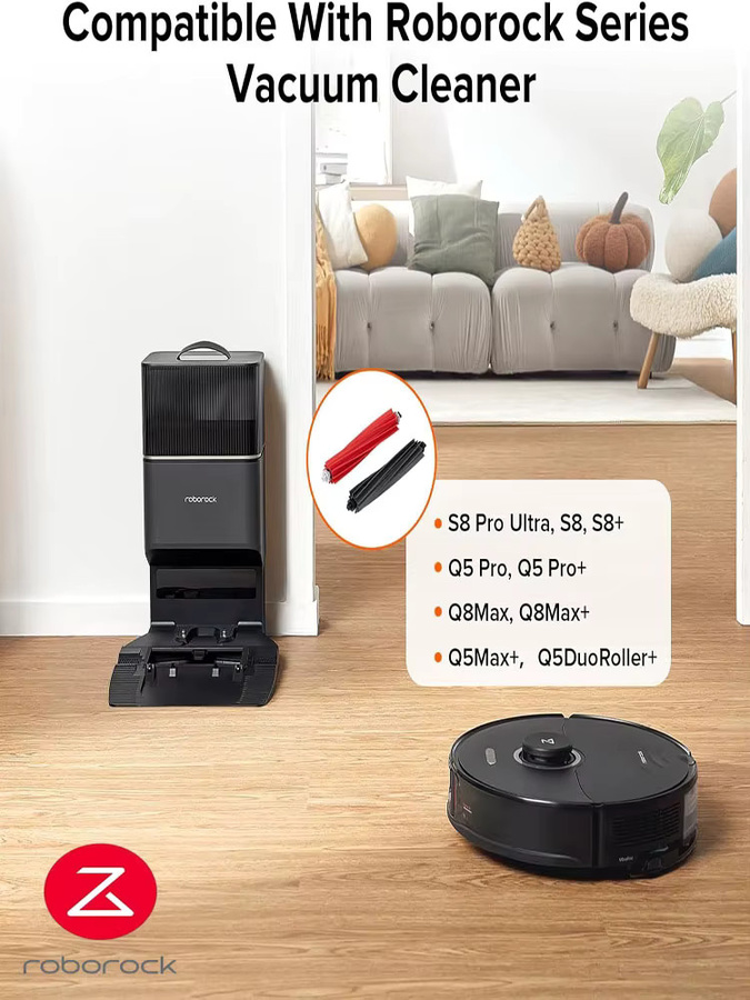 Roborock Dual-Hauptbürste Rollenbürste Zubehör für S8, S8+, Q5 Pro, Q5 Pro+, Q8Max und Q8Max+ Roboterstaubsauger - Bild 4