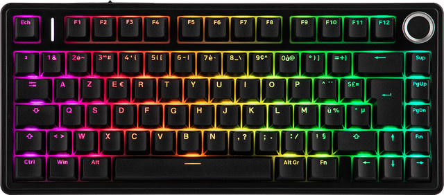 AULA F75 Mechanische Gaming-Tastatur mit AZERTY Französisches Layout, RGB-Hintergrundbeleuchtung, Bluetooth, 2,4G und Kabelverbindung, Schwarz, 4000-mAh-Akku für Win/Mac/PC - Bild 1