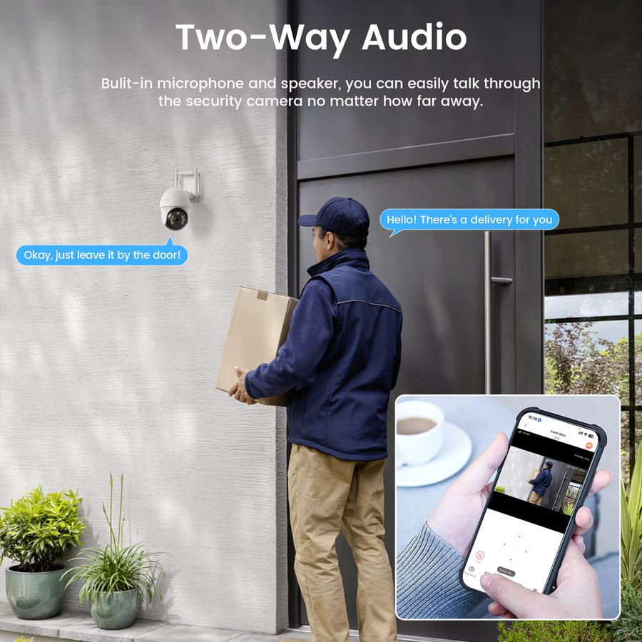 XIAOVV 4G SIM Outdoor-Sicherheits-PTZ-Kamera mit 3MP Starlight-Sensor, IP66 wasserdicht, Zwei-Wege-Audio und Bewegungserkennung in Weiß - Bild 3