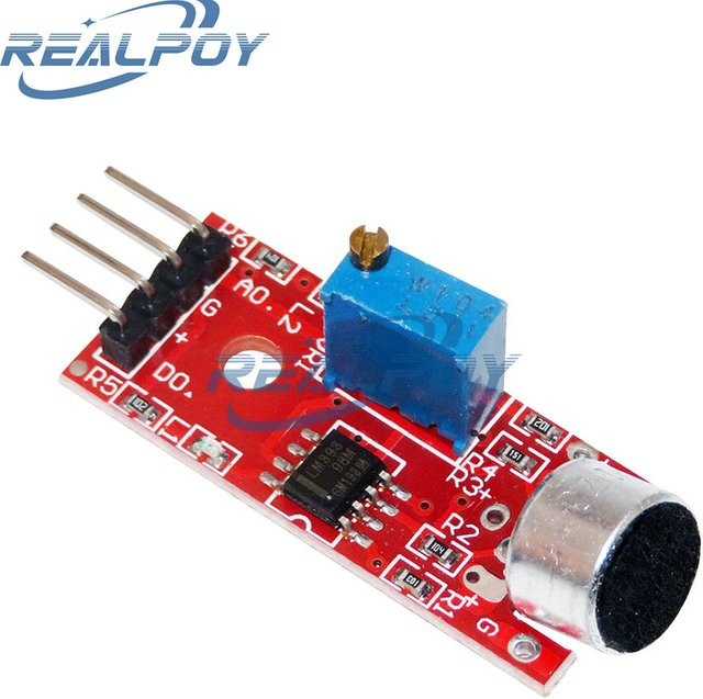 REALPOY KY-037 Hochempfindliches Sound-Mikrofon-Sensor-Erkennungsmodul in Rot für Arduino AVR PIC - Bild 1