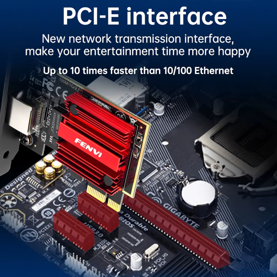 Fenvi PCIe Netzwerkkarte mit RTL8125B Chip für 2,5 Gbps Ethernet LAN Controller Adapter, kompatibel mit Windows 7/8/10/11 - Bild 6