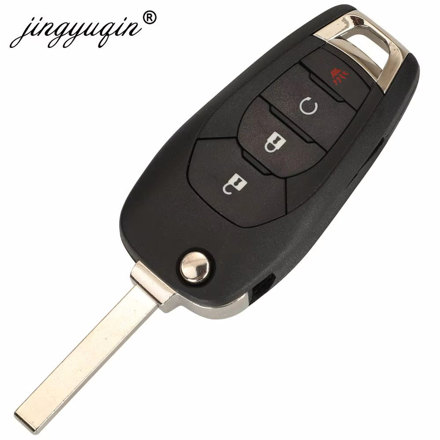 Jingyuqin Flip Fernbedienung Auto Schlüssel für Chevrolet Colorado Cruze Malibu Trailblazer Tracker Onix RS, 433MHz ID46 PCF7941E, Schwarz - Bild 3