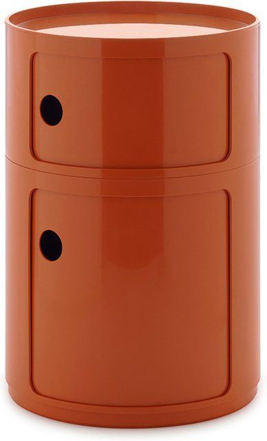 Kartell New Componibili Big 2 Elemente Design Regalsystem aus Kunststoff in Orange glänzend - Bild 1