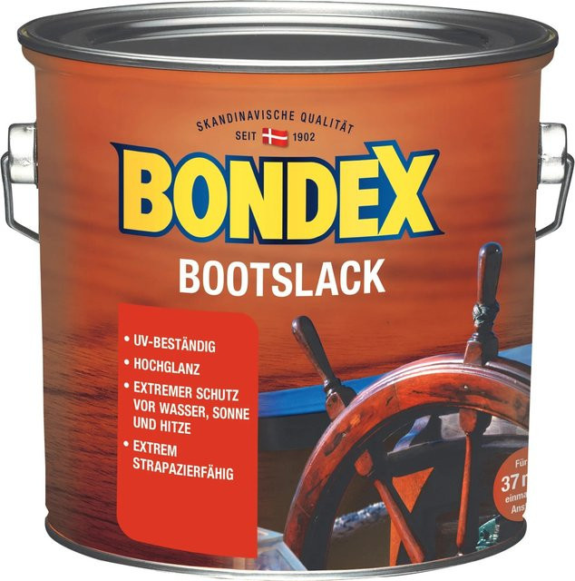Bondex Bootlack Farblos 2,5 l lösemittelbasierter wetterfester Holzschutz transparent - Bild 1
