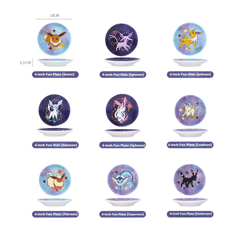 SHUNXIANG Pokémon Eevee-Serie Keramikgeschirr-Set Sternenhimmel, 9-teiliges Anime-Dinner-Service in Multicolour - Bild 2