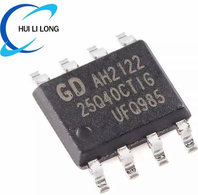 5er-Set GD25Q40CTIG Serielle Flash IC Chips, 4M-bit, 3,3 V, SOP-8 Gehäuse, Schwarz - Bild 1