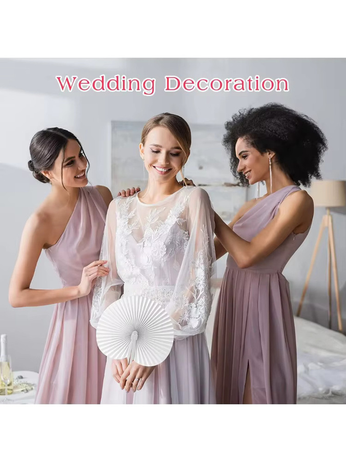 Personalisierte weiße Herz-Papierfächer für Hochzeiten, Verlobungen und Taufen in 12 oder 24 Stück - Bild 2