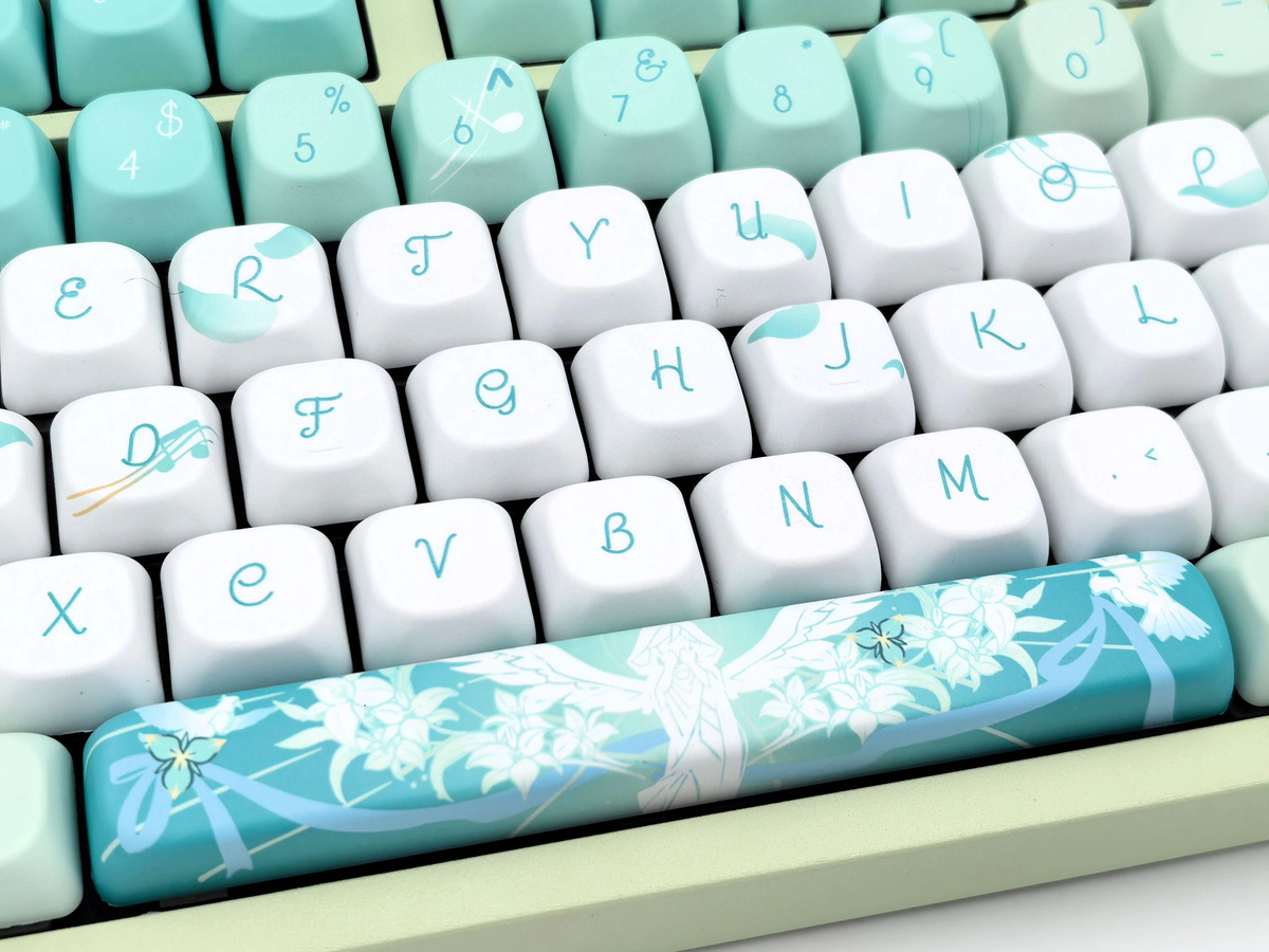 Venti Tastenkappen im Genshin Impact Anime Design, 140+ PBT Tastenkappen mit Thermosublimation im Kirschprofil, Mehrfarbig - Bild 2