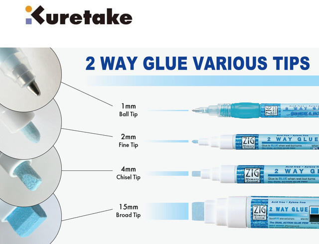 ZIG Kuretake Memory System 2-Wege-Umweltschutz Farbiger Klebestift in Blau - Bild 1