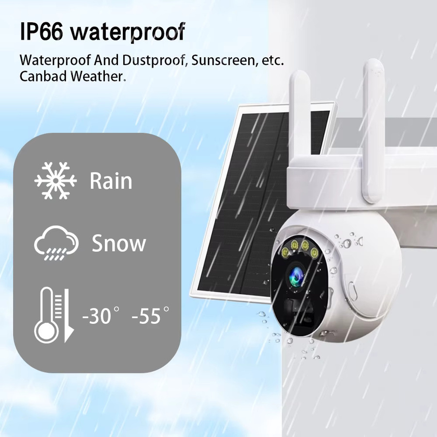 EseeCloud 5MP WIFI PTZ Outdoor Solar Überwachungskamera mit PIR-Erkennung und eingebauter Batterie in Weiß - Bild 3