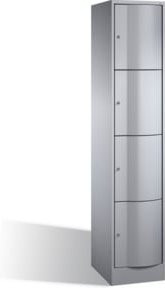 C+P Schließfachschrank Resisto mit 4 Fächern in Weißaluminium, H x B x T: 195 x 39,6 x 54 cm - Bild 1