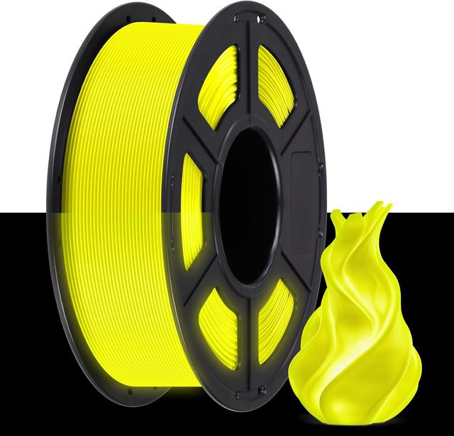 MANLANG TPU 3D-Drucker-Filament 1,75 mm, im Dunkeln leuchtendes Gelb, flexibles FDM-Filament, 250 g - Bild 1