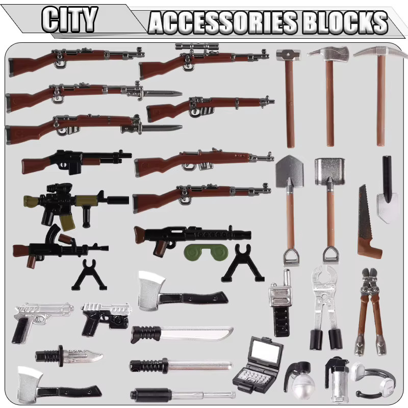 BRICKPANDA WW2 Militärische Waffe 98K, Bausteine, Soldat Figuren Zubehör - Bild 2