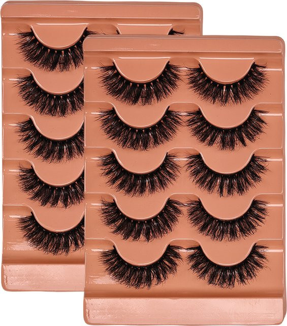 JIEFUXIN Falsche Wimpern, 10 Paar, Black, Unisex - Bild 1