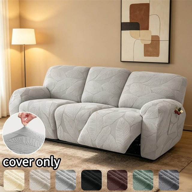 WANERQU Elastische 3-Sitzer Sofaüberzüge in Grau, Waschbare Stretch-Bezüge für dein Relaxsofa - Bild 1