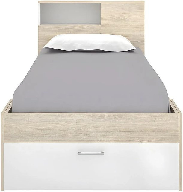 Bettrahmen Vente-unique Leandre mit Schubladen in Weiß, B/T/H: 218,5 x 90 x 190 cm - Bild 1