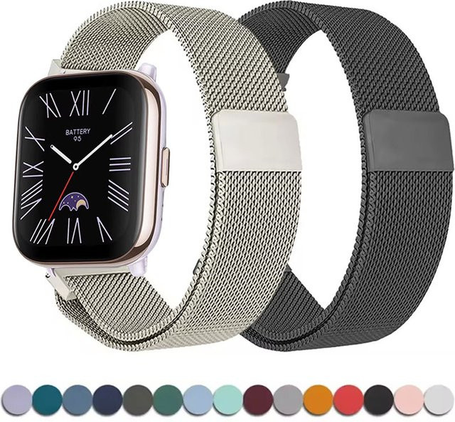 Hiyii Uhrenarmband Milanaise, Metall, Amazfit Bip 6 5 Band Balance 2/GTS/GTR 4-3-2 20 mm 22 mm, Samsung Galaxy Watch 7 6 5 4 Classic - Bild 1