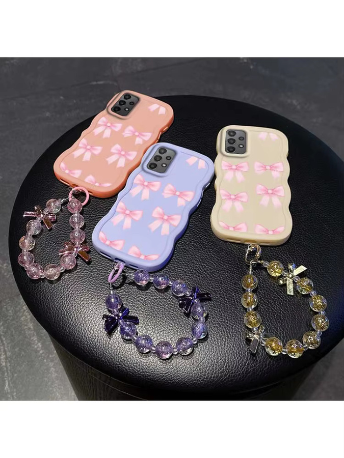 Samsung Galaxy A52s 5G Schutzhülle mit Schleifen-Design und Trageband in Pink - Bild 3