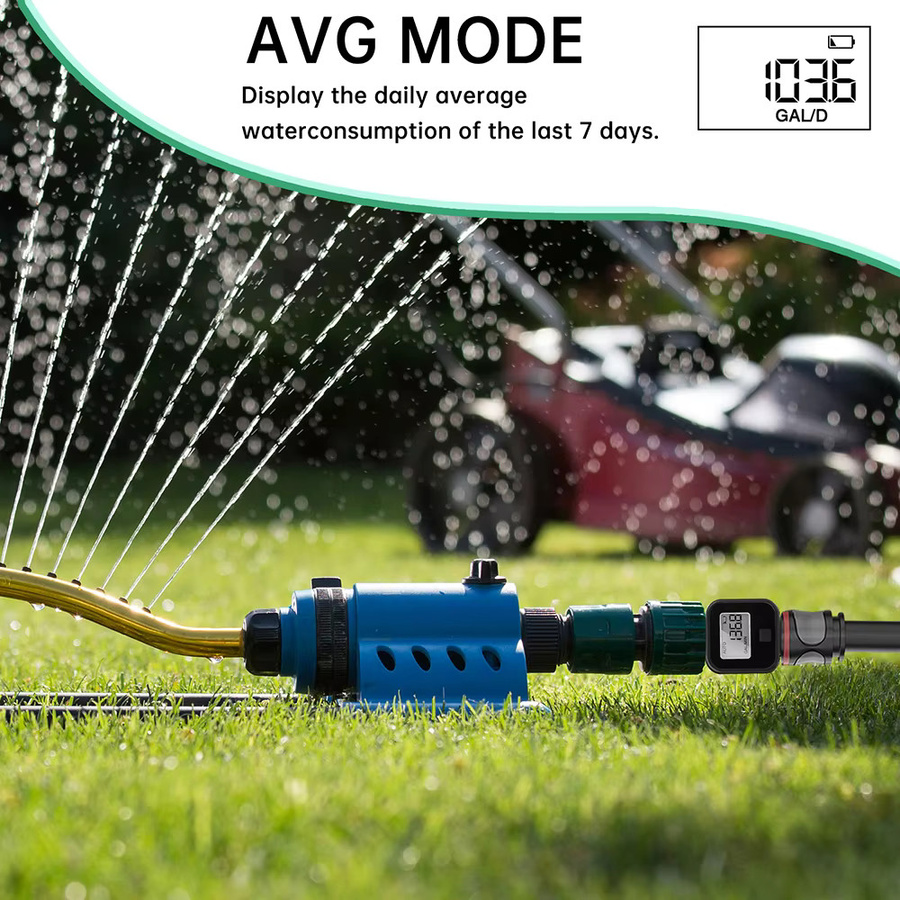 Gaqqee Wasserdurchflussmesser mit LCD-Bildschirm, hochpräziser elektronischer Rekorder für die Gartenbewässerung im Freien - Bild 3