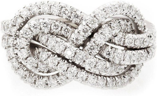 YIRAN Jewelry Ring, Twist-Form, Zirkonia, Weiß, Messing, Damen - Bild 1