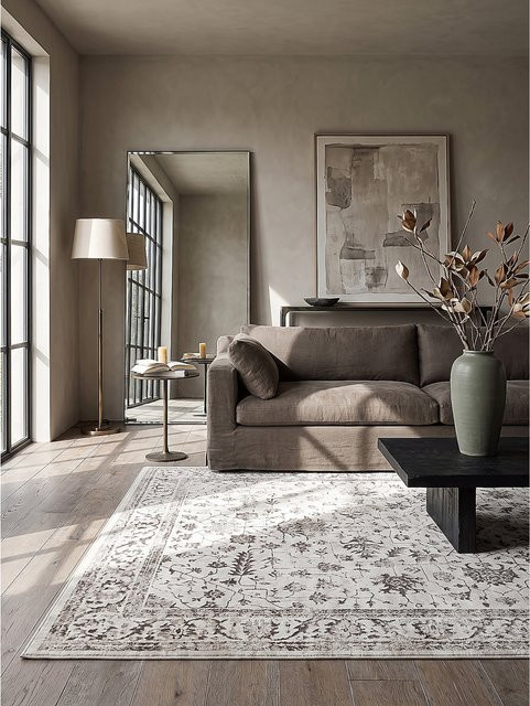 Kadima Design Teppich KAVALA Kurzflor in Creme und Beige, B/T: 200 x 290 cm - Bild 1