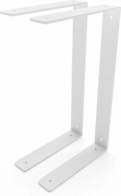 HEVVA Doppelte Regalhalterung HARTENBERG 2er Set Weiß Metall Tiefe: 20 cm - Bild 1