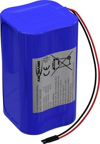 Ansmann Li-Ion Akkupack 4S1P 14.4V 3500 mAh mit 4x 18650 Zellen in Blau - Bild 1