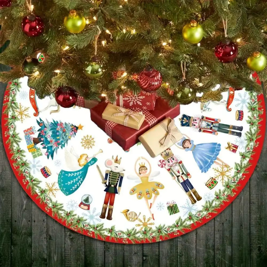 VIKAMA Weihnachtsbaumrock mit floralem Design in Multicolour für drinnen und draußen - Bild 2