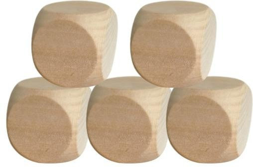 Holz Würfel, Abgerundete Ecke, Sechs-Seitige, 5-teiliges Set - Bild 1