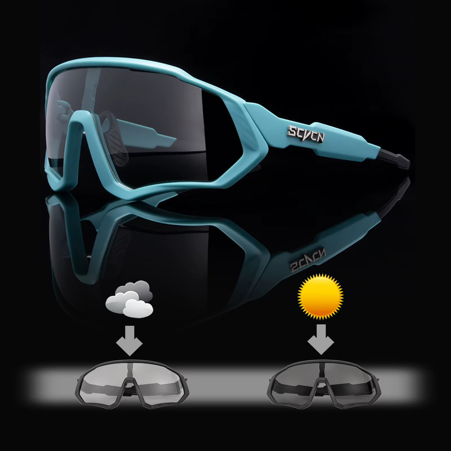 SCVCN Sportsonnenbrille, Vollrand, Black, Unisex, Kunststoff - Bild 1