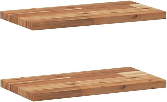 vidaXL Schweberegale Set aus Akazien-Massivholz, 2 Stück, Braun, B: 60 cm, T: 20 cm, H: 2 cm - Bild 1