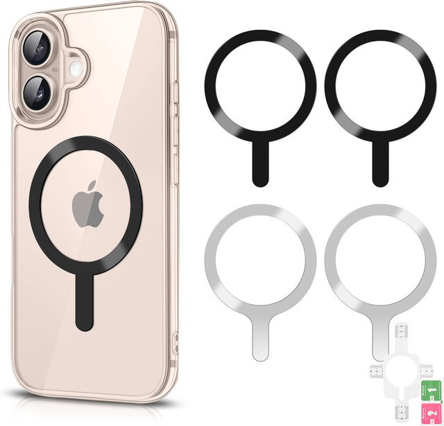Universelle Metallplatten-Ring-Aufkleber für magnetische Auto-Handyhalterungen und MagSafe Wireless Charger, 1-4 Stück - Bild 1