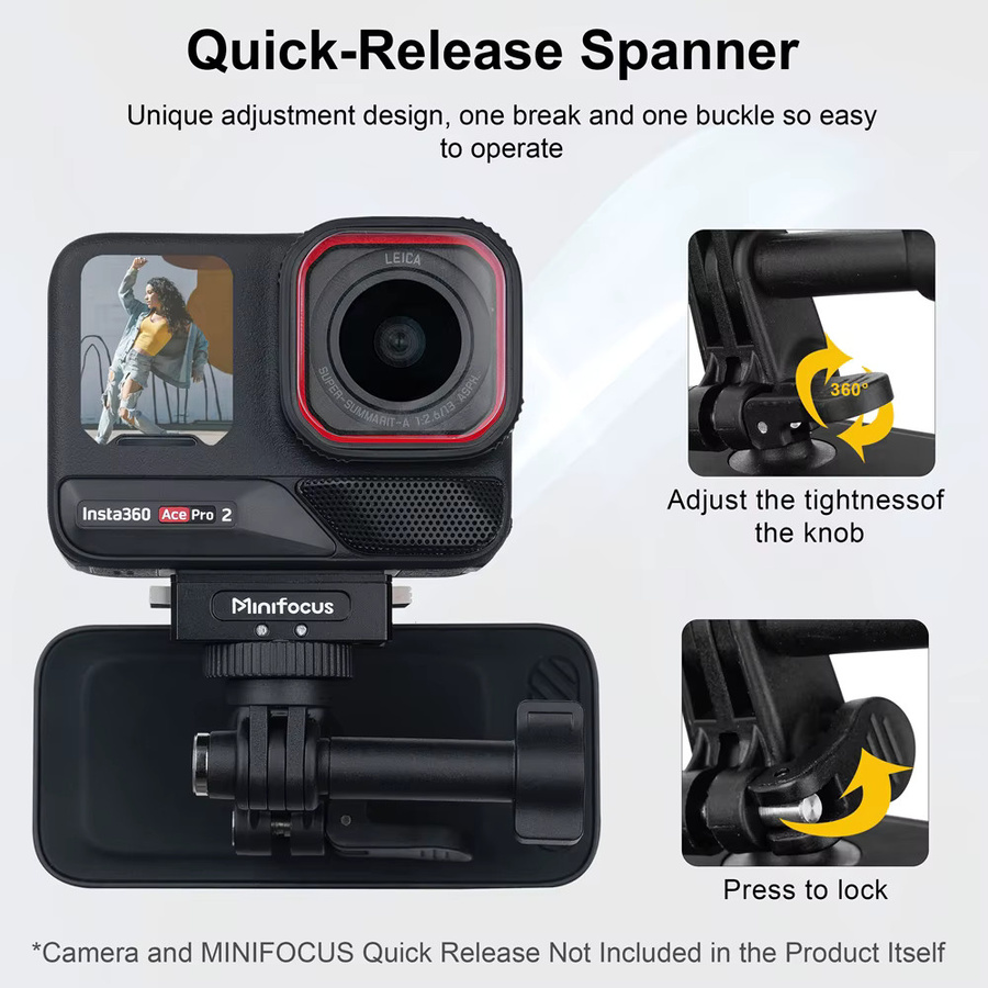 MINIFOCUS Magnetische Halterung 360 Grad drehbarer Rucksack-Clip für GoPro, Akaso, Insta360 und DJI Action Kameras, Farbe: Schwarz - Bild 4