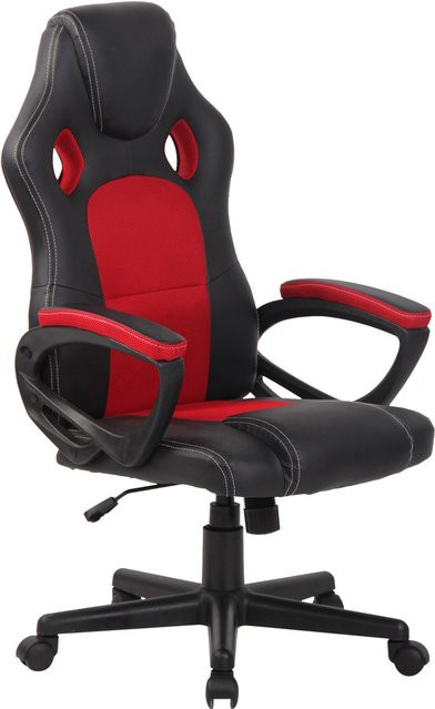 TPFLiving Racing Bürostuhl First Gaming Chair in Rot mit Armlehnen und Rollen, B/T/H: 62 x 66 x 120 cm - Bild 1