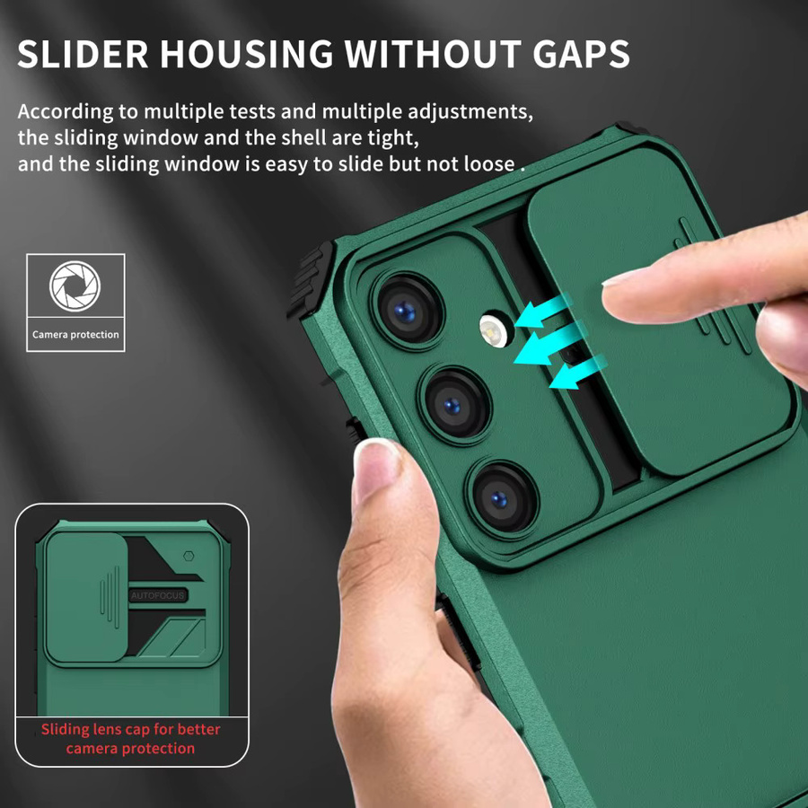 Samsung Galaxy S26 Ultra Plus S25 S24 S23 Handyhülle mit Push-Fenster in Grün aus TPU und PC - Bild 6