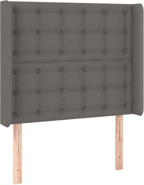 vidaXL LED Kopfteil in Grau aus Kunstleder mit integrierter Beleuchtung und USB-Ladeanschluss B/H: 93 x 128 cm - Bild 1