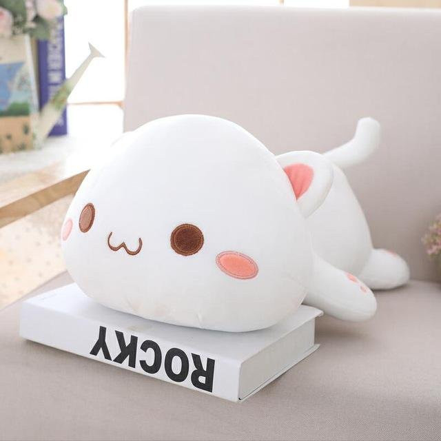 Yiran toy Kawaii liegende Katze Plüschtier, 35cm, Weiß - Bild 1