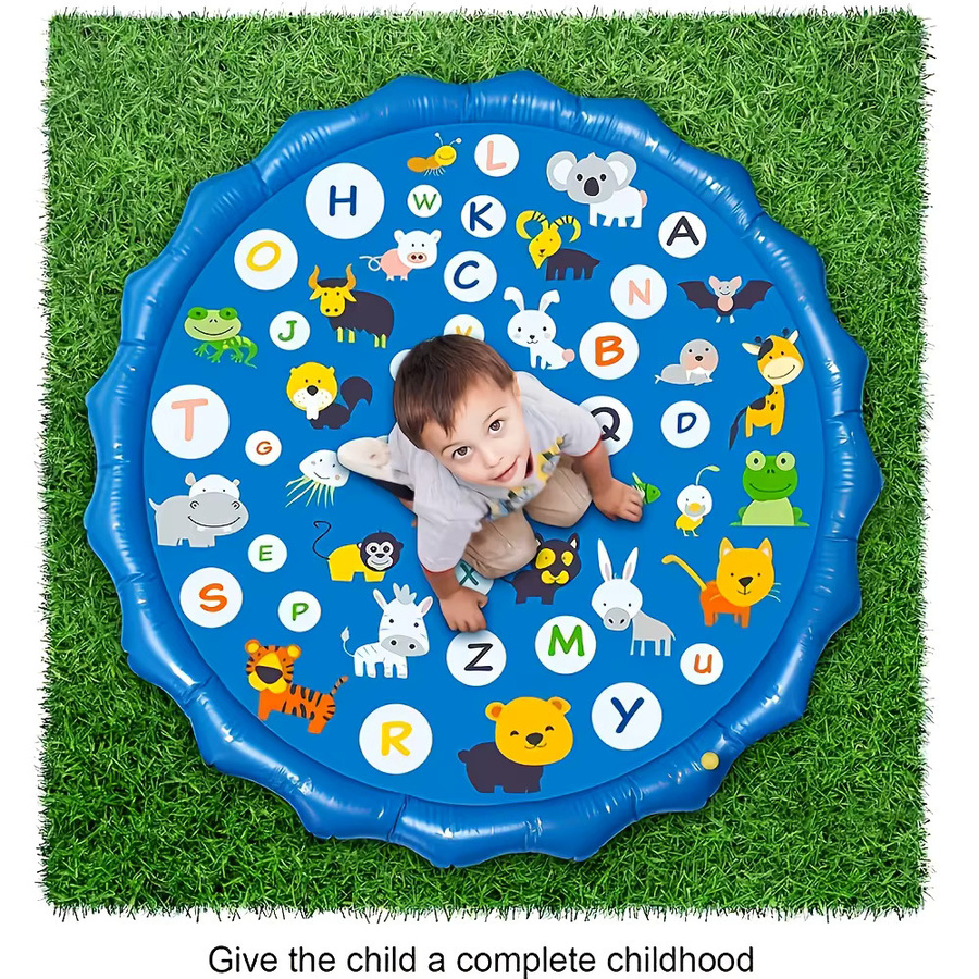 Smart Scientist Aufblasbares Sprinklerpad für Kinder mit Alphabets und Tiermustern, pädagogisches Wasserspielzeug in Blau und Mehrfarbig - Bild 3