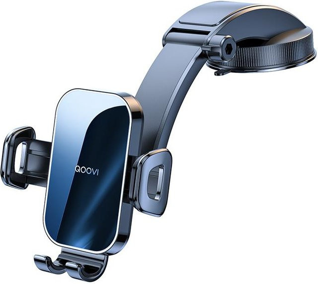 QOOVI Autotelefonhalter Armaturenbretthalterung mit Saugnapf für iPhone, Samsung, Xiaomi und Huawei, Grau - Bild 1