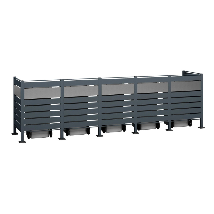 Westmann Mülltonnenverkleidung Planum aus Metall in Anthrazit/Grau, Breite: 120 cm - Bild 2