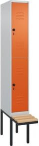C+P Doppelstock-Spind Classic PLUS Sitzbank mit 1 Abteil und Sicherheits-Drehriegel, Buche-Hartholz, B/T/H: 212,0 x 30,0 x 81,5 cm - Bild 1
