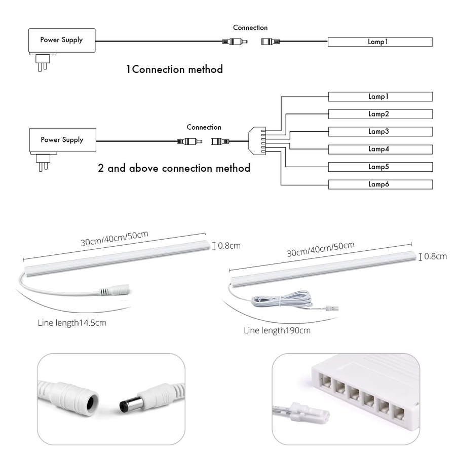 Lcamaw Intelligente Tuya WiFi LED-Lichtleiste in Weiß, COB LED Schrankbeleuchtung mit Warmweiß, 12V Smart App- und Sprachsteuerung, Aluminium Gehäuse - Bild 2