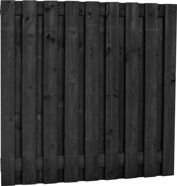Sichtschutzzaun aus Kiefer Holz in Anthrazit, Höhe: 180 cm, Breite: 180 cm - Bild 1