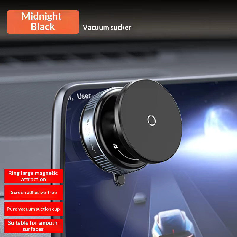 Magnetischer Autotelefonständer in Schwarz mit 360 Grad Rotation und Vakuumfunktion, zusammenklappbarer Handyhalter für die Autonavigation - Bild 3