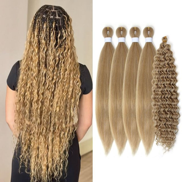 Wigundle Ash Honey Blonde Crochet-Twist-Box-Braids, synthetisch, lockig - Bild 1